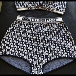 Navy/White Luxury Dior knit short